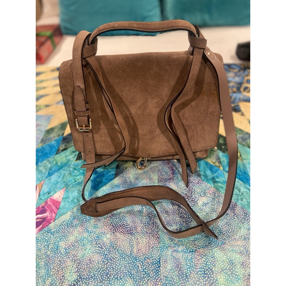 Rebecca Minkoff Beige Leather Pocket Detachable Strap Double Handle Satchel Bag